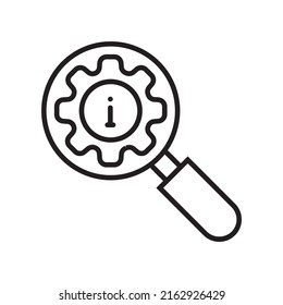 Vector de icono de línea de información. Información y servicio de asistencia. Centro de información, información de búsqueda, símbolo de ampliación. Guidness, Guía de lectura, ayuda de 24 horas, soporte técnico. 