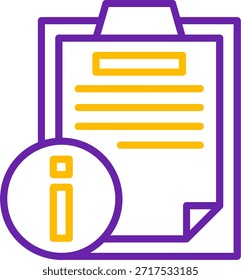 Informationszeile Zwei Farbe Vektor Linie Zwei Farbe Vektor Symbol Design