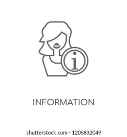 Information linear icon. Information concept stroke symbol design. Thin graphic elements vector illustration, outline pattern on a white background, eps 10.
