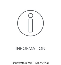 Information linear icon. Information concept stroke symbol design. Thin graphic elements vector illustration, outline pattern on a white background, eps 10.