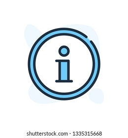 Information linear vector sign. Info color outline icon.