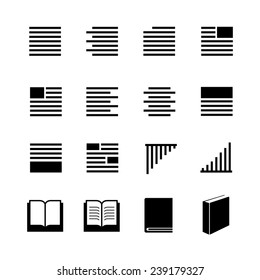 information list form, book and text form icons