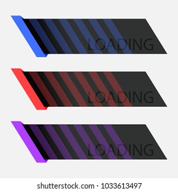 Information loading line. Interface loading elements. Color strips loading.