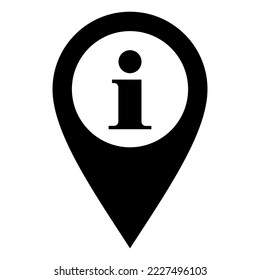 Information and location pin on white