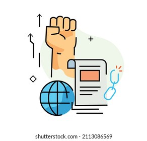 Information lockdown breakthrough, free media, independence, protest, investigation