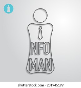 Information man stroke icon