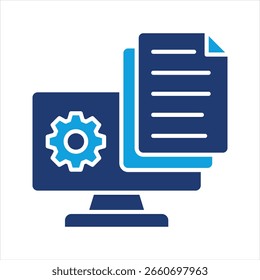 Gestión de la información Flat Blue Icon Ilustración vectorial