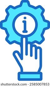 Information Management Icon Blue Color Vector Illustration