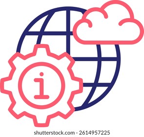 Information Management Icon Color Vector Illustration