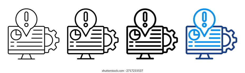 Conjunto de Colección de contorno diferente de icono de administración de información