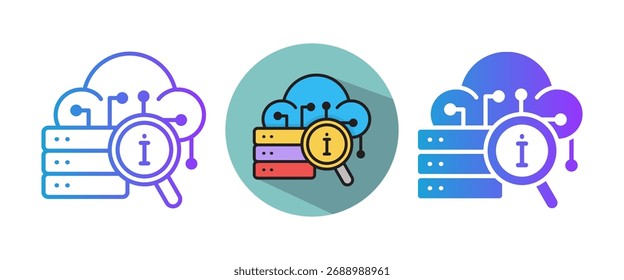Information Management Icon Multiple Vector Illustration