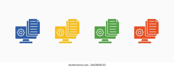Information Management Icon Set Color Multiple Style Collection