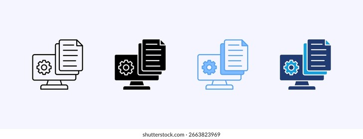 Information Management Icon Set Multiple Style Collection