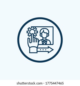 information manager icon isolated on white background from male occupations collection. information manager icon trendy and modern information manager symbol for logo, web, app