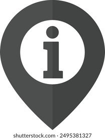 Information map pin. Info pin on transparent background. Gray location map marker. Vector icon for apps, UI and web design