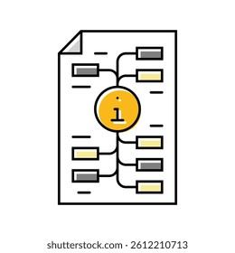 information mapping technical writer color icon vector. information mapping technical writer sign. isolated symbol illustration
