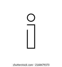 Icono de línea delgada de marca de información en negro. Foco de plantilla. Firma de ayuda. Símbolo plano aislado, para: ilustración, logo, móvil, aplicación, emblema, infografía, diseño, web, ui, ux. EPS vectorial 10
