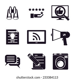 information and information and media web icons set vector illustrationmedia web icons set vector illustration