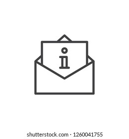 Information message envelope outline icon. linear style sign for mobile concept and web design. Info mail simple line vector icon. Symbol, logo illustration. Pixel perfect vector graphics