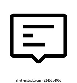 Information message icon line isolated on white background. Black flat thin icon on modern outline style. Linear symbol and editable stroke. Simple and pixel perfect stroke vector illustration.