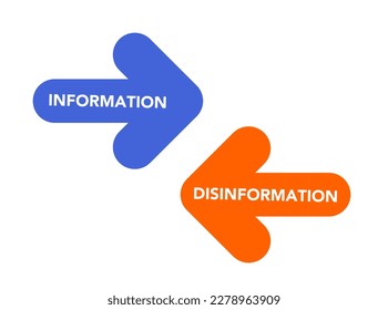 Information and misinformation two arrow icons