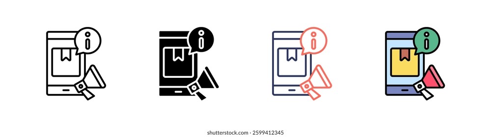 Information Multi Style Icon Set Vector