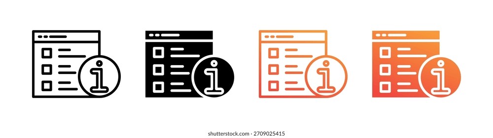 Informationen Symbolsatz-Vektor für mehrere Stile