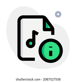 Information of the music meta-data isolated on a white background