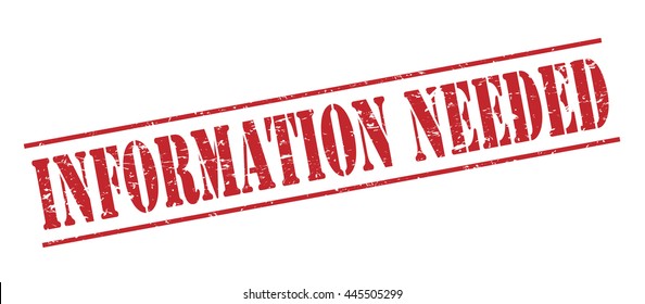 information needed vector stamp on white background