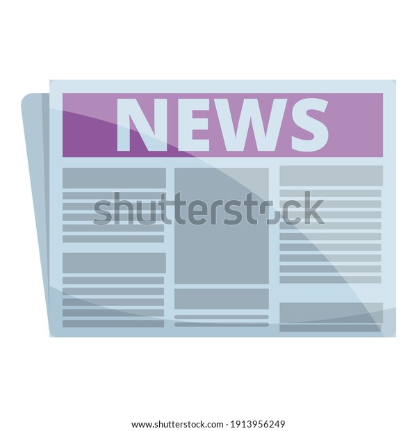 Information\
newspaper icon. Cartoon of information newspaper vector icon for\
web design isolated on white\
background