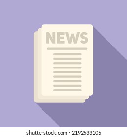 Informationszeitung Symbol flach Vektorgrafik. Nachrichtenbeitrag. Täglich gefaltet