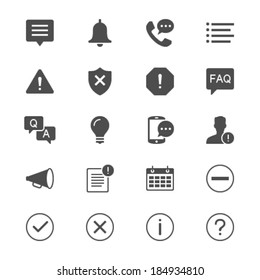 Information and notification flat icons