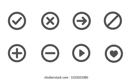 Information and notification flat icons.  for web ui design.  