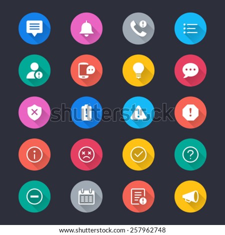 Information and notification simple color icons