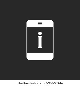 i Information on phone symbol sign silhouette icon on background