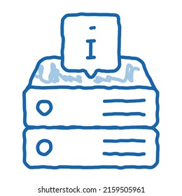 information on server for machine learning sketch icon vector. Hand drawn blue doodle line art information on server for machine learning sign. isolated symbol illustration