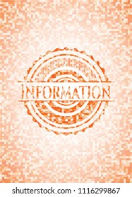 Information orange mosaic emblem