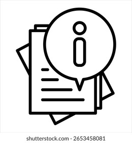 Information Outline Icon Vector Illustration