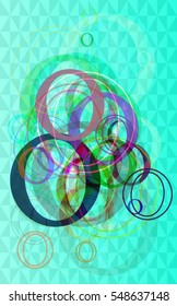 information over imaginative shape, dynamic Alphabet O with clash.