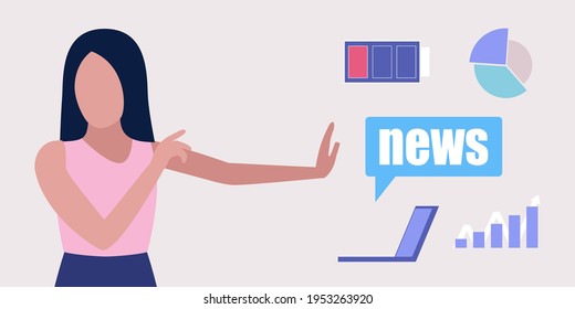 Information overload concept. Professional burnout and stress concept. Vector illustration in a flat style