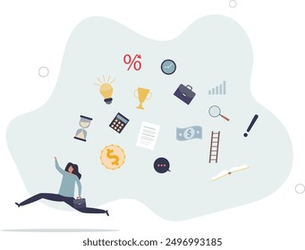 Information overload, excess distraction or overworked, overwhelmed data consume, problem with schedule or workload concept.flat design.illustration with people.