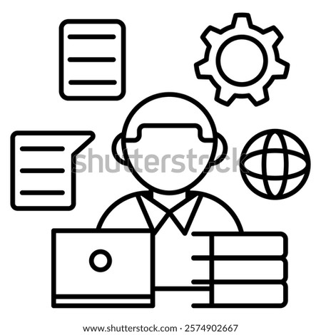 Information Overload Icon - Line Style - Cognitive Biases Theme