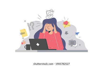 Information Overload Multitasking Problems Concept Illustration Stock ...