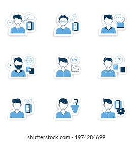 Information Overload Stickers Set.Consists Of Data Smog,info Pollution, Cognitive Dissonance, Partial Attention Badges For Designs. Information Overloading Vector Emblems