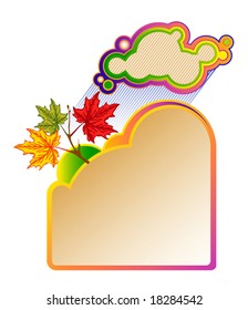 The information panel with a cloud and leaves
