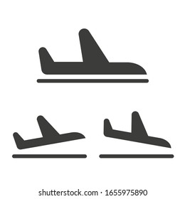 Information panel on the direction of arrivals and departures at airports on a white background.