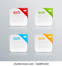 Information paper card set vector illustration isolated on grey background. Flat web design elements for website, app or infographics materials.