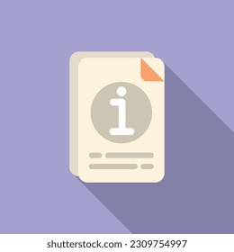 Information paper icon flat vector. Business manual. Report help