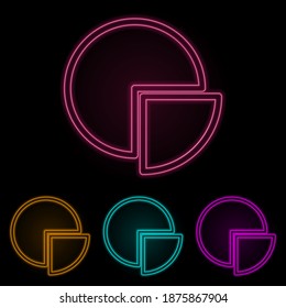 information pie color neon set. Simple thin line, outline vector of web icons for ui and ux, website or mobile application