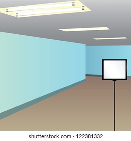 Information plaque floor in the hallway. Vector illustration.